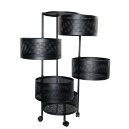 Этажерка 5-ти секционная на колесах круглая металлическая