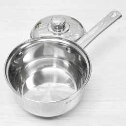 Ковш 1,8л нержавеющая сталь с крышкой Гретта, индукция