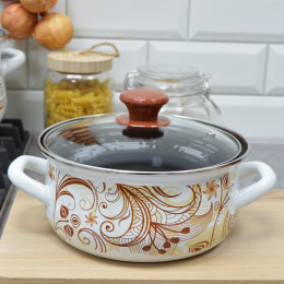 Набор кастрюль "Нежный шорох-1-Экстра" белый