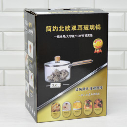 Кастрюля 3л стеклянная с крышкой BZ-BH-178