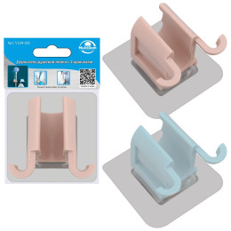 Держатель душевой лейки с 2 крючками, 3*4*4,5см