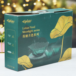 Набор салатников 6 предметов из зеленого стекла 27026