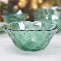Набор салатников 6 предметов из зеленого стекла 27026