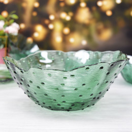 Набор салатников 6 предметов из зеленого стекла 27026