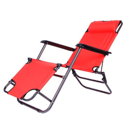 Кресло-шезлонг складное красное CHO-153 ECOS
