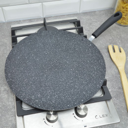 Сковорода 34см чудушница, мраморное покрытие, бакелитовая ручка Soft Touch