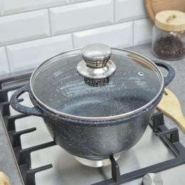 Кастрюля 2л со стеклянной крышкой Гранит тм Традиция