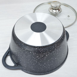 Кастрюля 2л со стеклянной крышкой Гранит тм Традиция