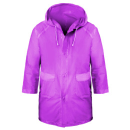 Дождевик детский 4-6 лет фиолетовый ПВХ с капюшоном на кнопках Komfi