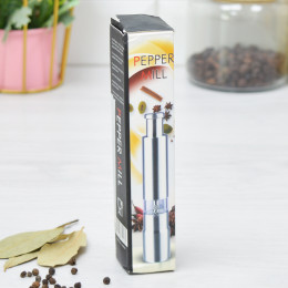 Перцемолка механическая, нержавеющая сталь 15см