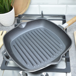 Сковорода-гриль 26*26см чугунная со съемной ручкой тм Гардарика